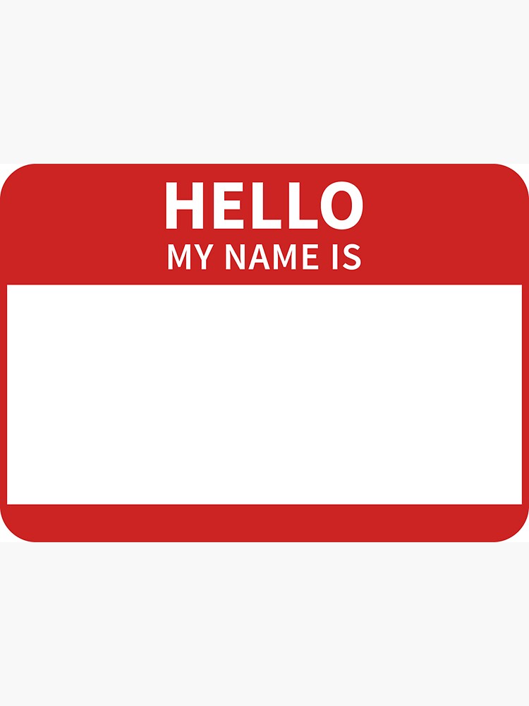 Hello My Name Is Label or Introduction Label - Blank Tag Magnet