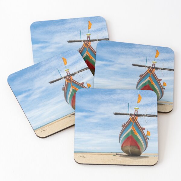 Item preview, Fishing Boat On The Beach With Blue Sky Landscape designed and sold by JTS STORE.