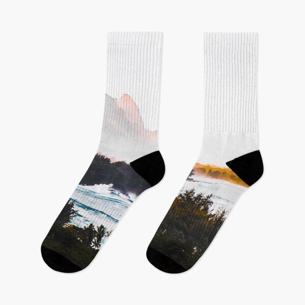 Item preview, mountains scenic with blue wave at Kauai, Hawaii, USA designed and sold by Mrvell.