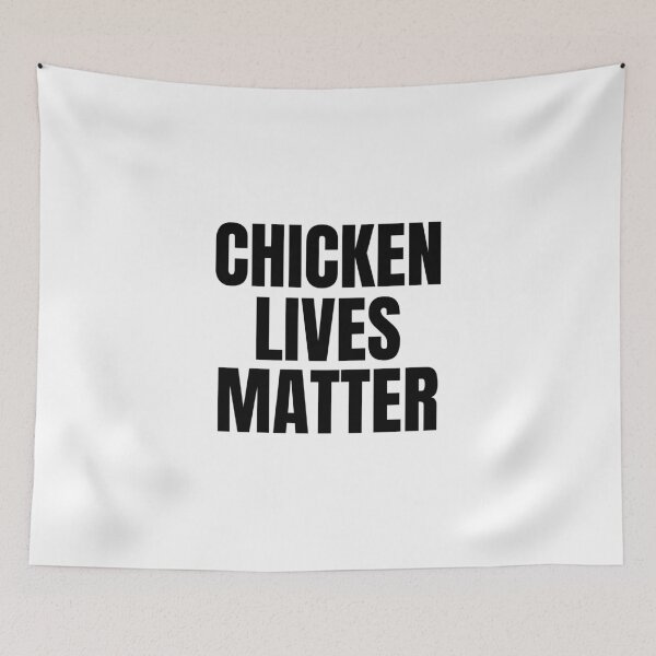 Item preview, Chicken Lives Matter- funny vegan and vegetarian text chicken design black  designed and sold by katiekendall.