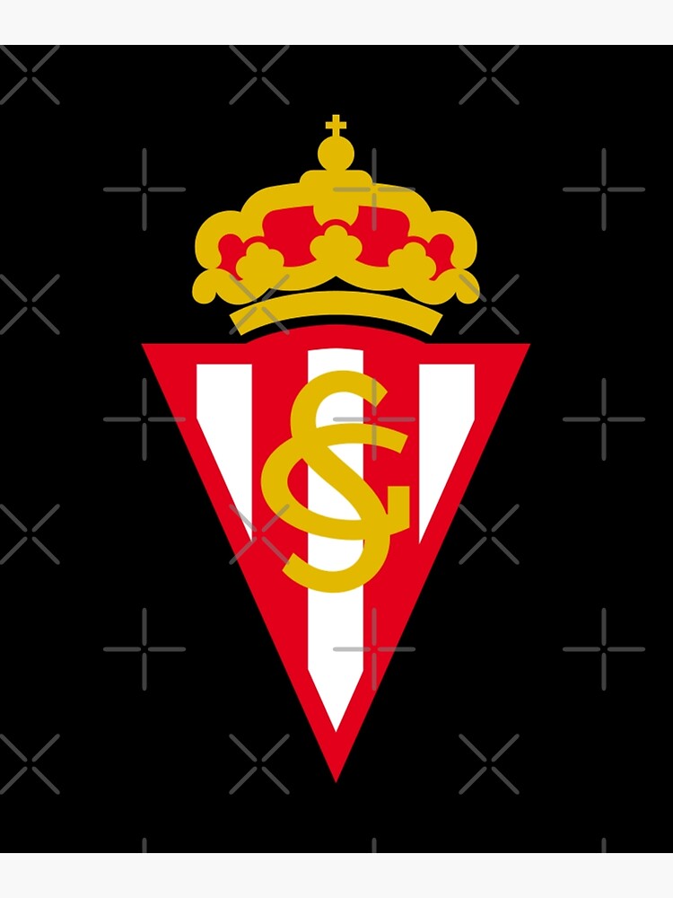 sporting de gijon futbol flag coat of arms | Greeting Card