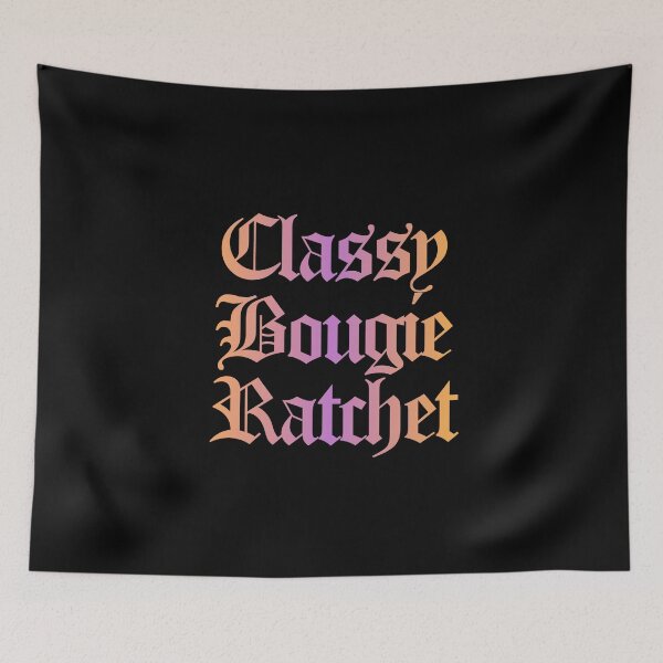 Item preview, Classy Bougie Ratchet quote Old English font orange purple designed and sold by everything4eva.