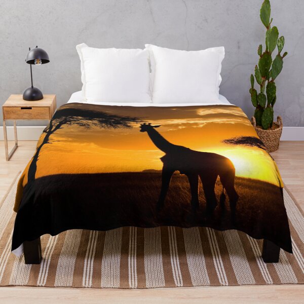 Item preview, Giraffe Sunset In Savannah Landscape designed and sold by JTS STORE.