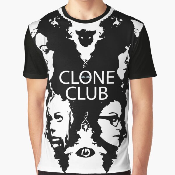 Vista previa del artículo con la obra «Club de clones huérfanos negros Rorschach», diseñado y vendido por TravelScientist.