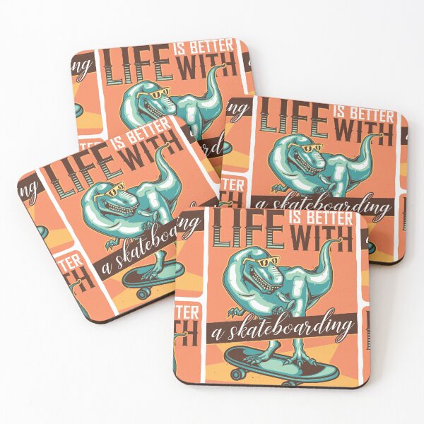 Item preview, dinosaurs having a party - Life is better skateboarding  designed and sold by Long Exposure.