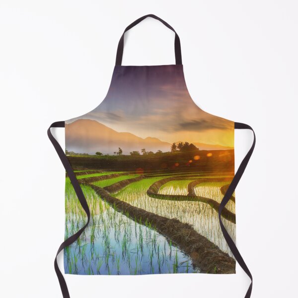 Item preview, Rice Field Between The Mountain Sunset Background Landscape designed and sold by JTS STORE.