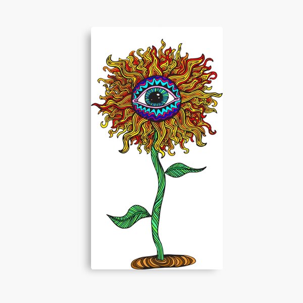 Psychedelic Sunflower - Exciting New Art - Doona is my favourite! Canvas Print