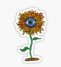 Psychedelic Sunflower - Exciting New Art - Doona is my favourite! Sticker