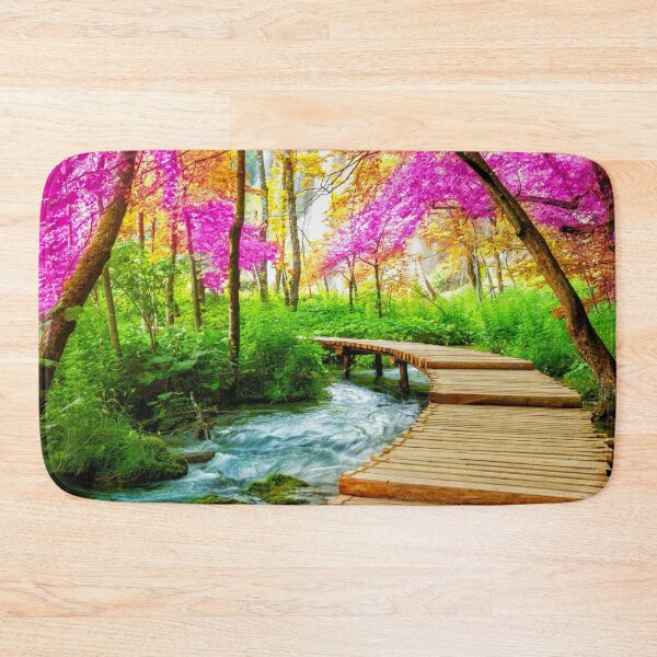 Item preview, Beautiful Wooden Path Between The Plitvice Lake Landscape designed and sold by JTS STORE.