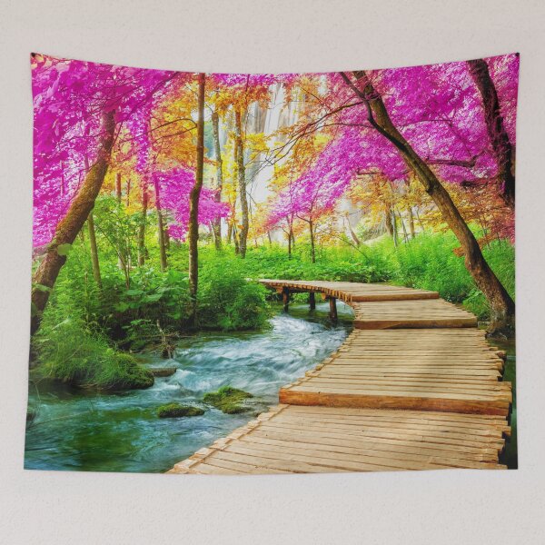 Item preview, Beautiful Wooden Path Between The Plitvice Lake Landscape designed and sold by JTS STORE.