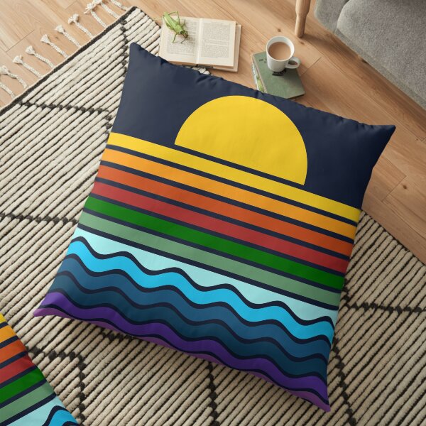 Geometric Rainbow Nature Floor Pillow