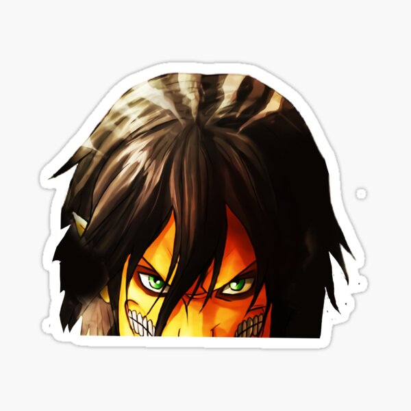 eren yeager titan peeker Sticker