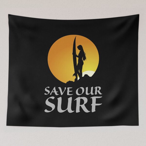 Item preview, save our surf, sunset background designed and sold by doctors-apparel.