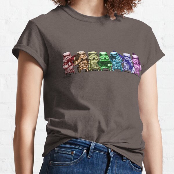 Rainbow coloured Space War Soldiers Classic T-Shirt