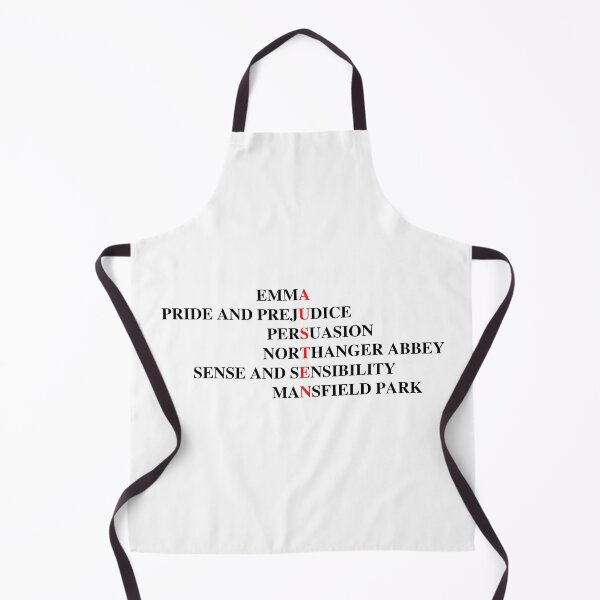Item preview, Jane Austen novels listed in text form with highlighted author name designed and sold by itinerist.