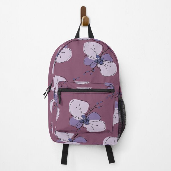 Item preview, Violet flowers on desaturated dark pink designed and sold by fowons.
