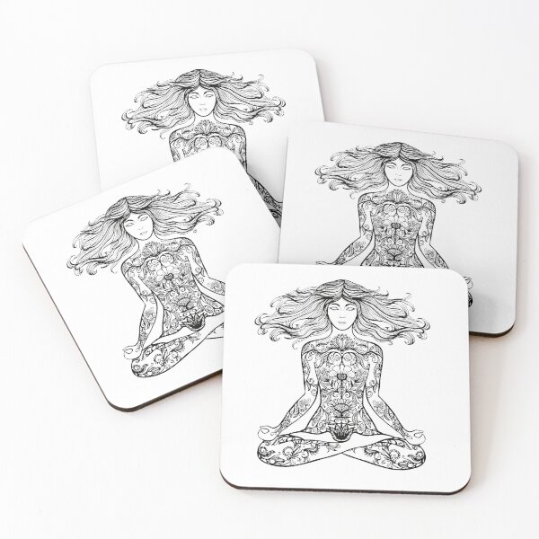 Item preview, yoga tattooed woman designed and sold by TshirtFuchs.