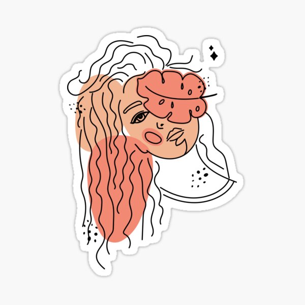 Vista previa del artículo con la obra «Ilustración de línea única de retrato tropical abstracto minimalista», diseñado y vendido por gugenia.