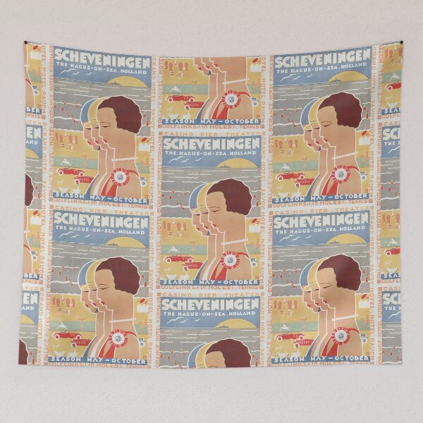 Item preview, Scheveningen Holland travel campaign  | Vintage 1940's designed and sold by LemonbatStudio.