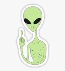 middle finger alien Sticker