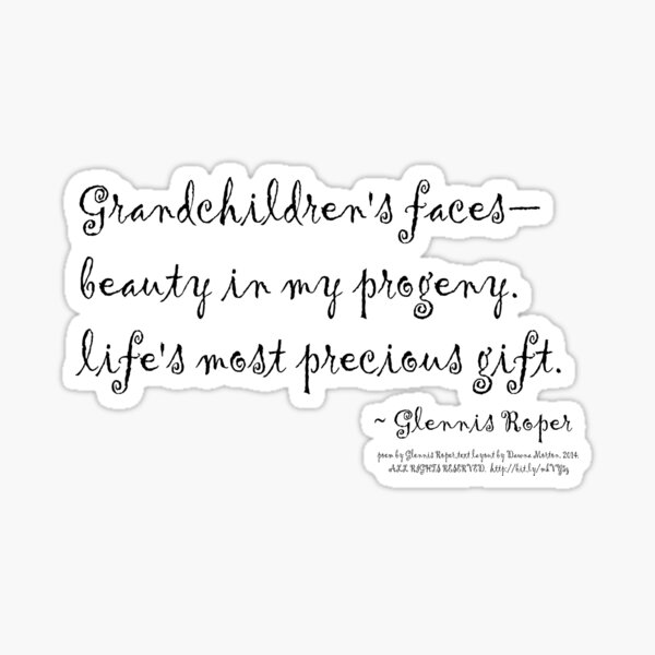 Grandchildren's faces haiku Sticker