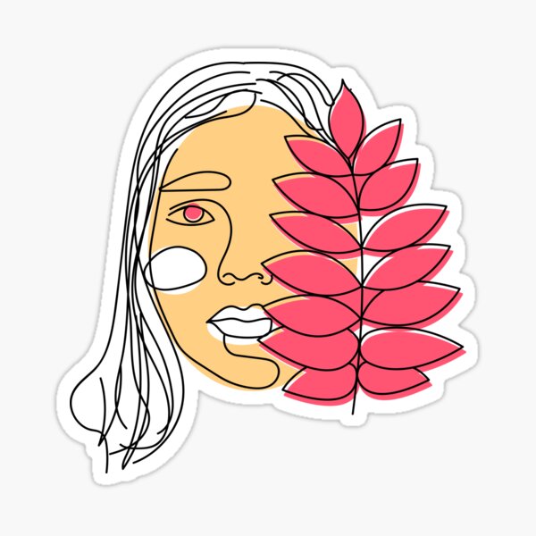 Vista previa del artículo con la obra «Ilustración de línea única de vibraciones tropicales abstractas minimalistas», diseñado y vendido por gugenia.