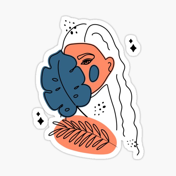 Vista previa del artículo con la obra «Mujeres abstractas minimalistas con hojas silueta ilustración», diseñado y vendido por gugenia.