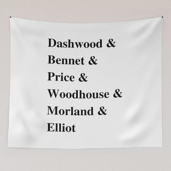 Item preview, Jane Austen characters listed in text form designed and sold by itinerist.