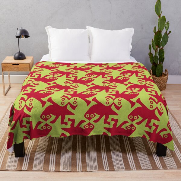Item preview, Alien kissing reptiles amaranth red lime green designed and sold by aapshop.