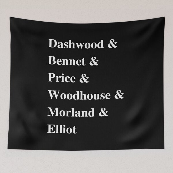 Item preview, Jane Austen characters listed in text form designed and sold by itinerist.