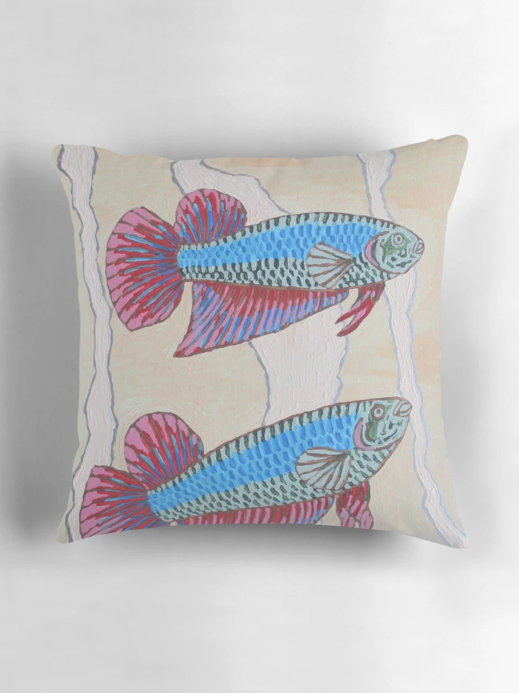 Thumbnail 3 of 4, Pillow, Beta Fish designed and sold by RudyYoder.