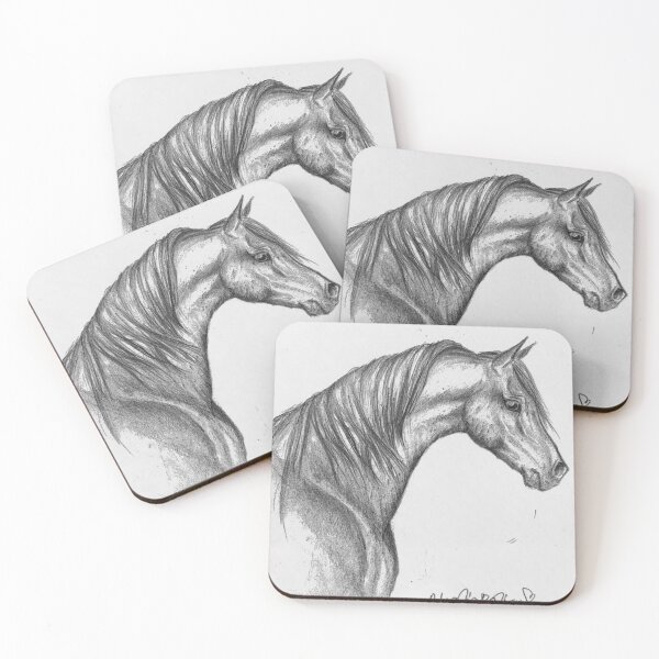 Item preview, Arabian horse portrait drawing designed and sold by horseaddicted.