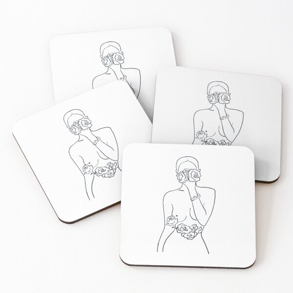 Item preview, flower face line art illustration designed and sold by BlancheLineArt.
