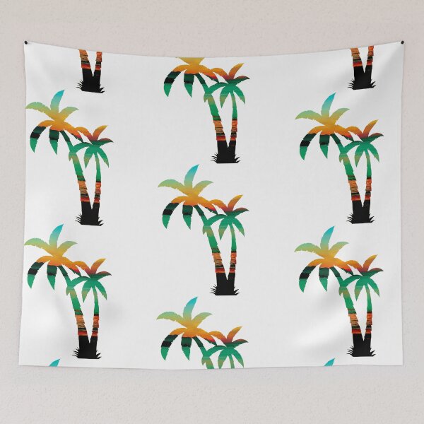 Item preview, green summer sunset tropical palm tree designed and sold by meh4u2.