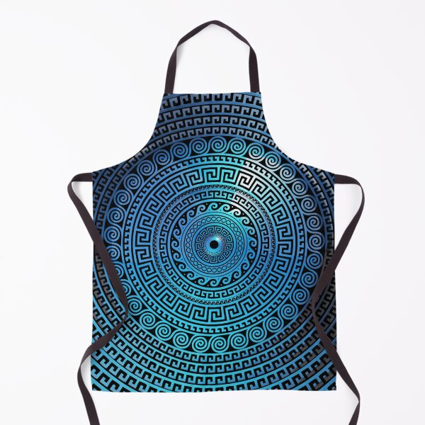 Item preview, Mati Evil Eye Glass Sky Blue Meandros Patrones designed and sold by Yiorgos Designs.