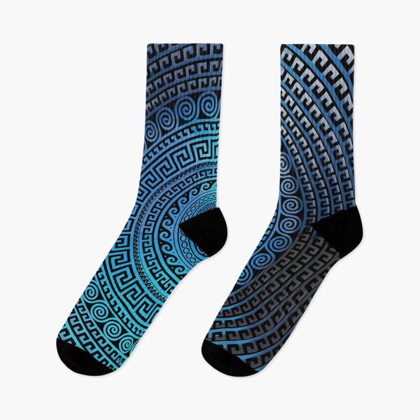 Item preview, Mati Evil Eye Glass Sky Blue Meandros Patterns designed and sold by Yiorgos Designs.