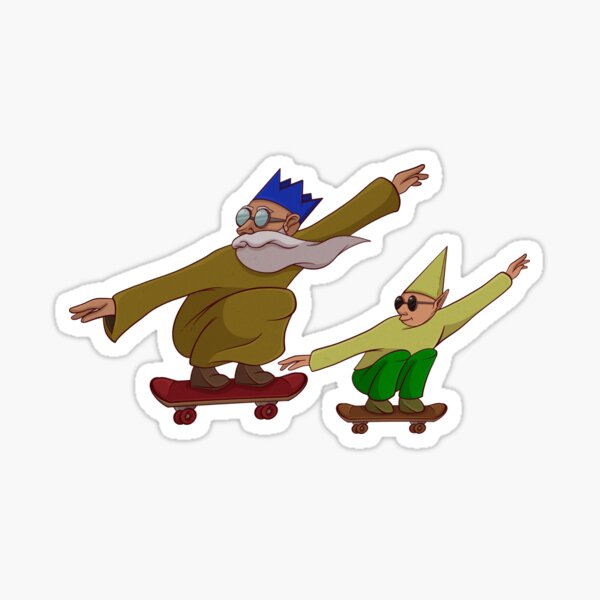 wise old man and gnome child - osrs Sticker