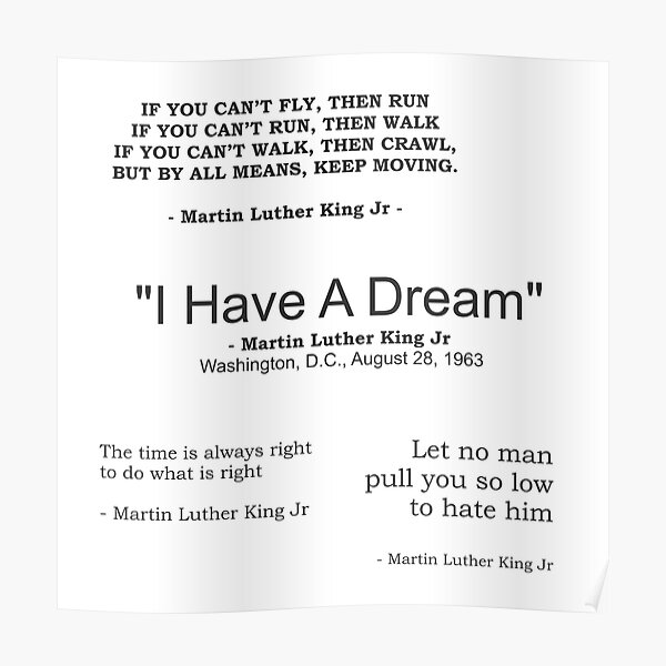 Posters Sur Le Theme Martin Luther King Jr Redbubble