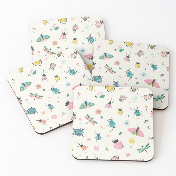 Item preview, Insect beetle butterfly dragonfly spring pattern designed and sold by DerSenat.
