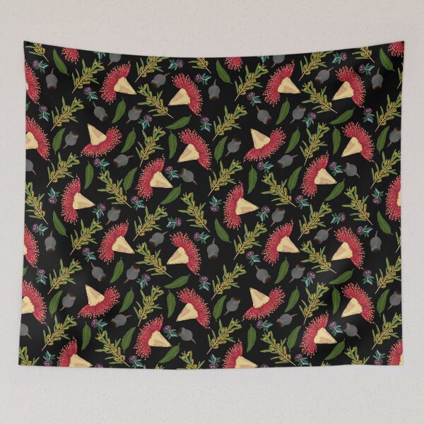 Item preview, Black Red Flowering Gum Eucalyptus Wattle Gumnut  designed and sold by Lozzie Eliza Designs.