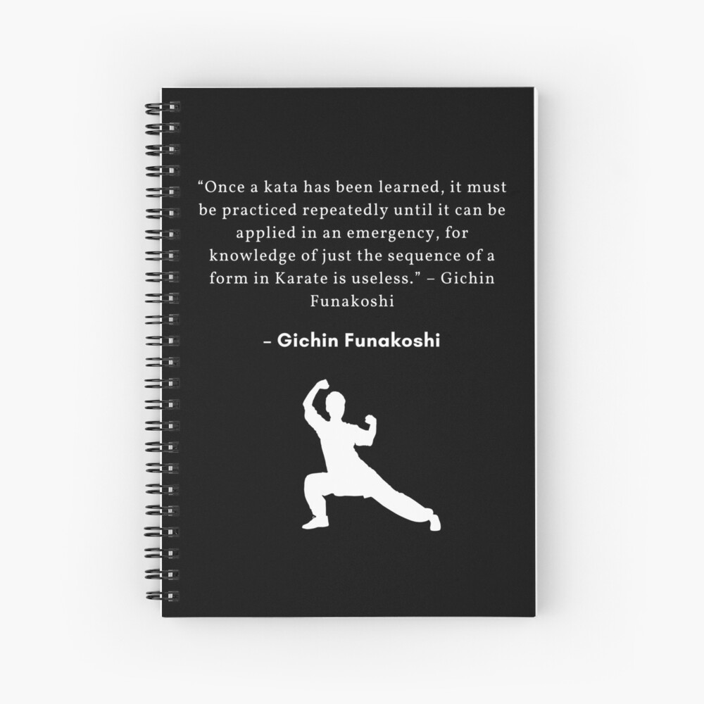 Cuaderno de espiral «Karate: cita de Gichin Funakoshi» de StombergDesing |  Redbubble