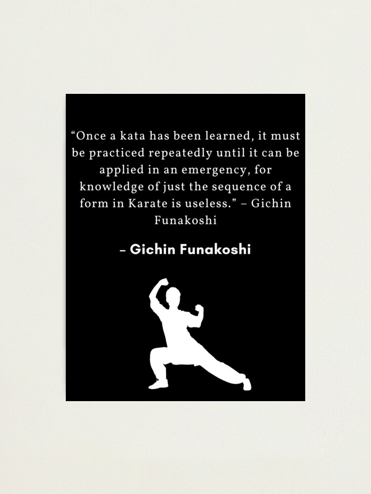 Lámina fotográfica «Karate: cita de Gichin Funakoshi» de StombergDesing |  Redbubble