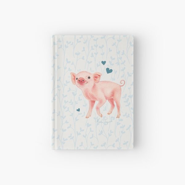 Cute piglet by Maria Tiqwah Hardcover Journal