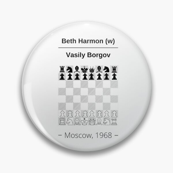 Item preview, Queen's Gambit chess final between Beth Harmon and Vasily Borgov designed and sold by itinerist.