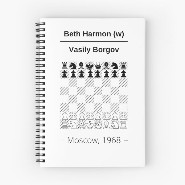 Item preview, Queen's Gambit chess final between Beth Harmon and Vasily Borgov designed and sold by itinerist.