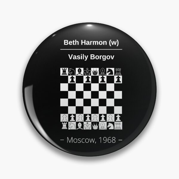 Item preview, Queen's Gambit chess final between Beth Harmon and Vasily Borgov designed and sold by itinerist.