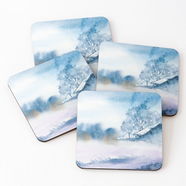 Item preview, Snowy Winter House Watercolour designed and sold by VibrantGifts.