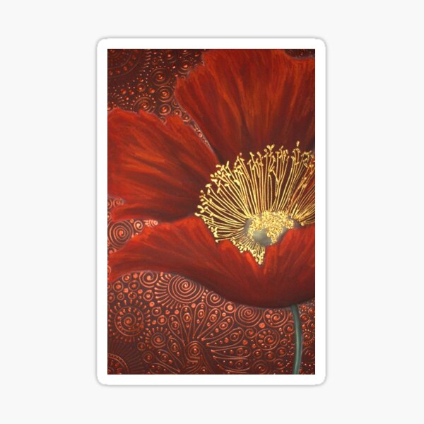 A Single Red Poppy Sticker