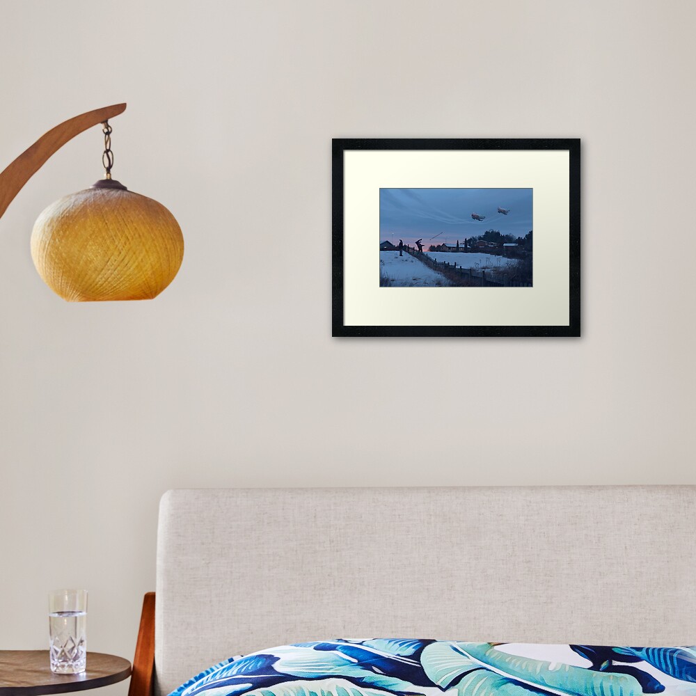 Flodhästen och Datamongot Framed Art Print