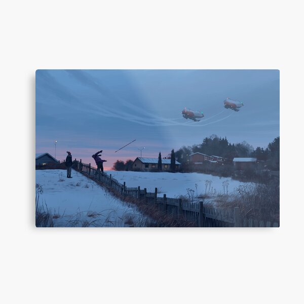 Vista previa del artículo con la obra «Flodhästen och Datamongot», diseñado y vendido por Simon Stålenhag.